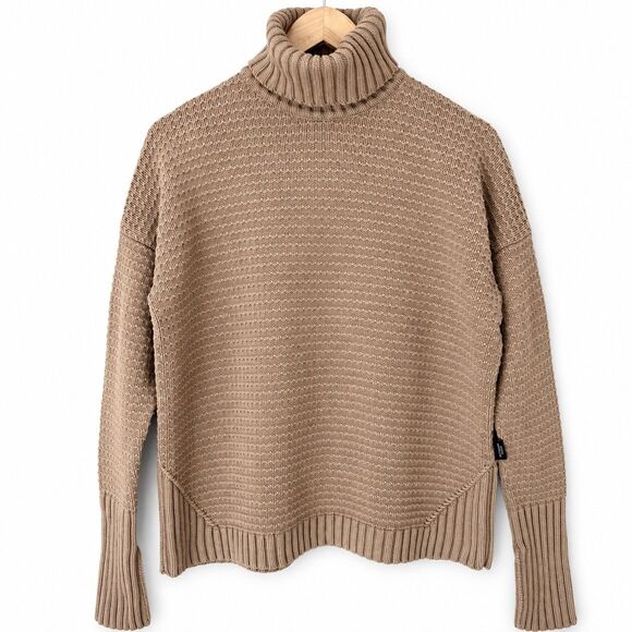 Holebrook Sweden Sweaters - Holebrook Sweden Cotton Knit Turtleneck Sweater Taupe Neutral Sz S Granola Girl